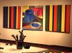 Artichoke triptych acrylic modern painting